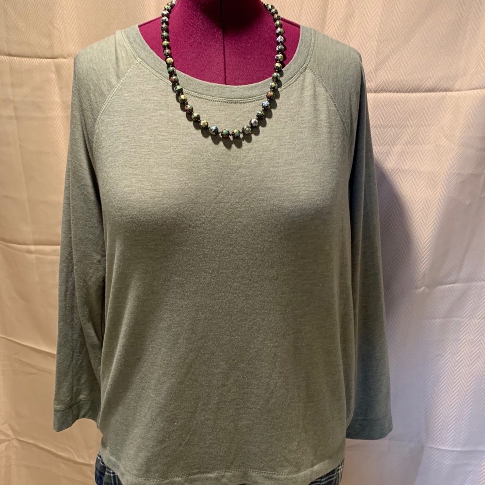Faded glory green pull on shirt